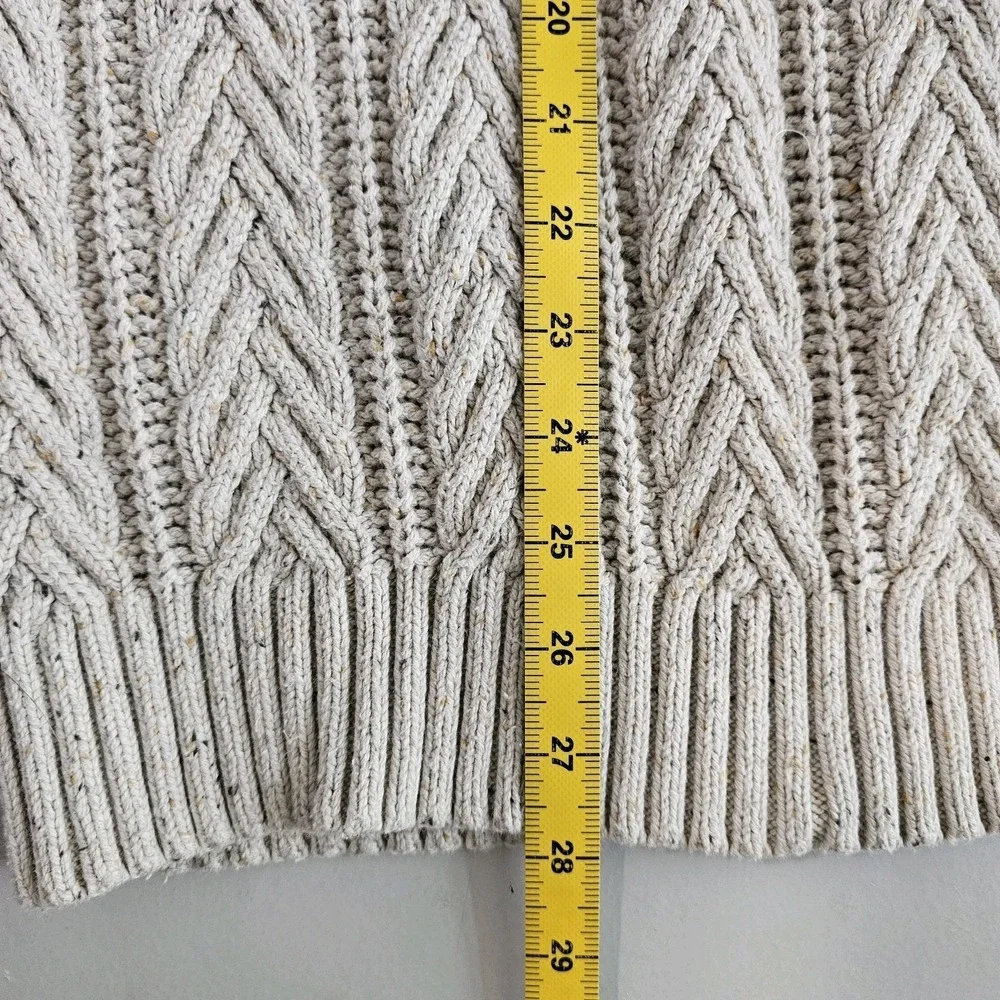 Goodfellow Men's XL Ivory Cable Knit Crew‎ Neck Sweater Fisherman Preppy Classic